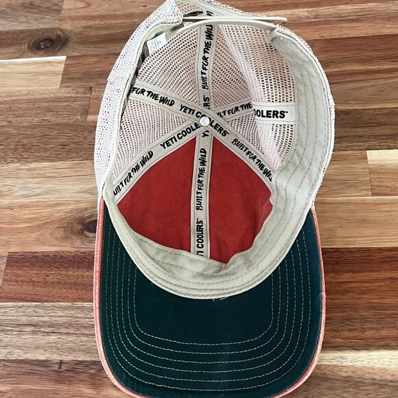 Yeti Coolers Snapback Trucker Hat One Size Fits Most Dad Hat Orange Red Mesh T t - Picture 8 of 10